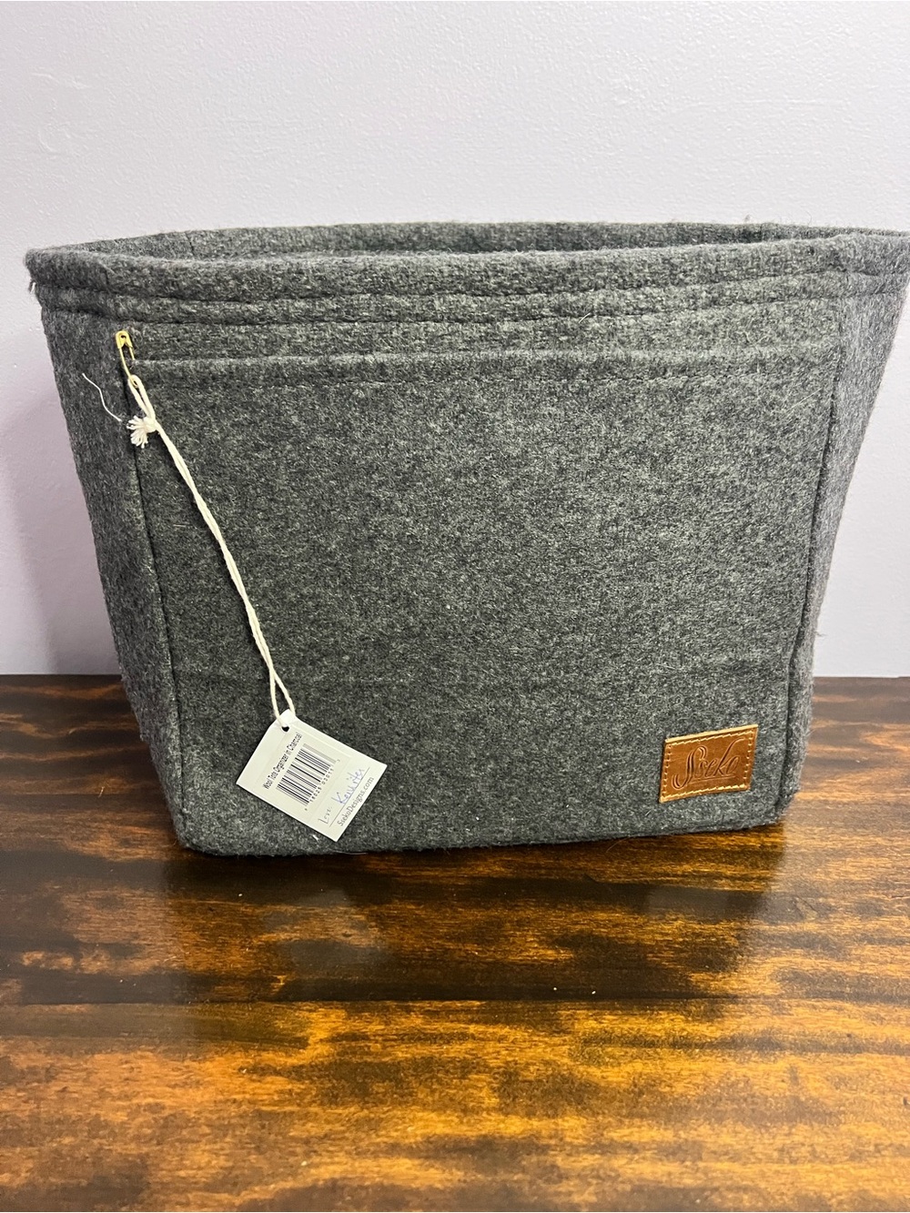 Sseko Gray Felt Tote Organizer